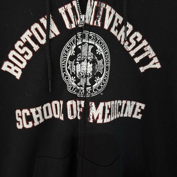 Boston University School of Medicine Champion Black zip Hoodie size L - Picture 2 of 4